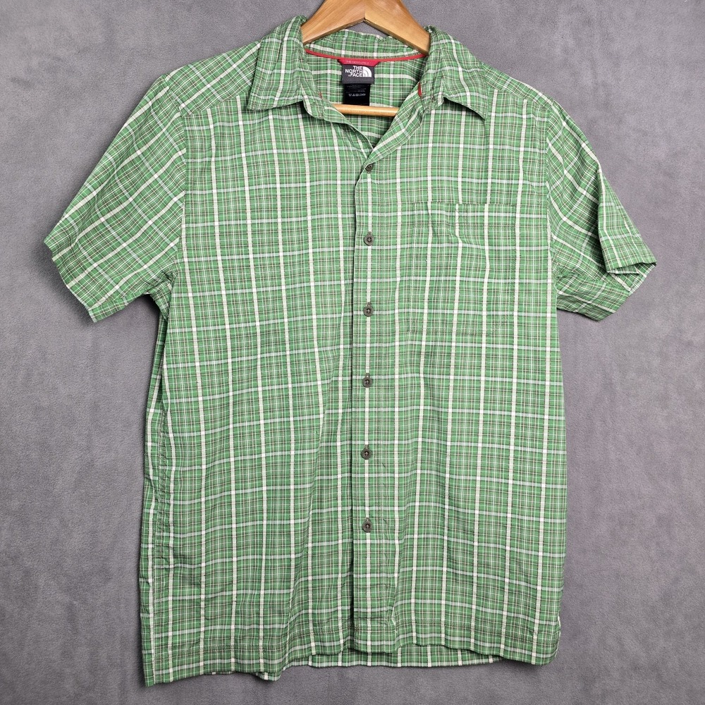 The North Face Shirt Green Button Up Outdoor Hiking Adult Mens Sz. S